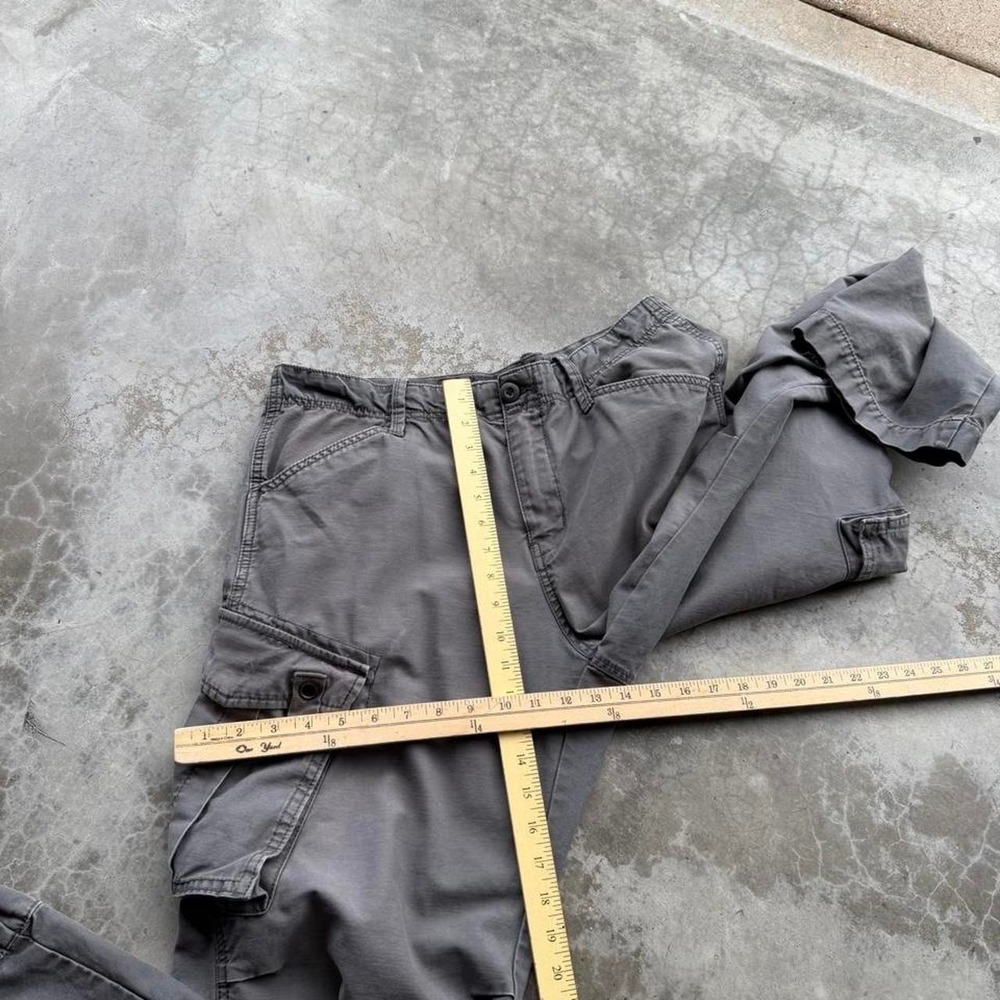 Vintage 90's old navy heavy cotton baggy wide leg slate grey cargo pants  36x31 - Picture 7 of 7